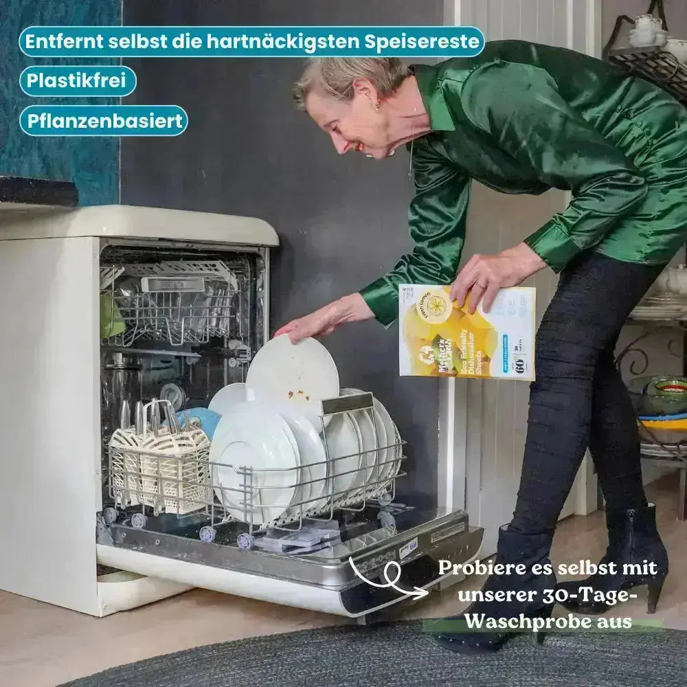 Umweltfreundliche Spülmaschinen-Blätter | 60 Spülgänge